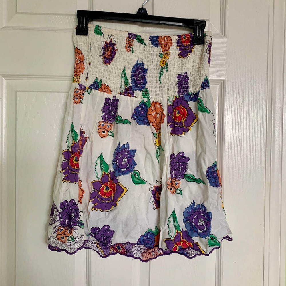Strapless floral top